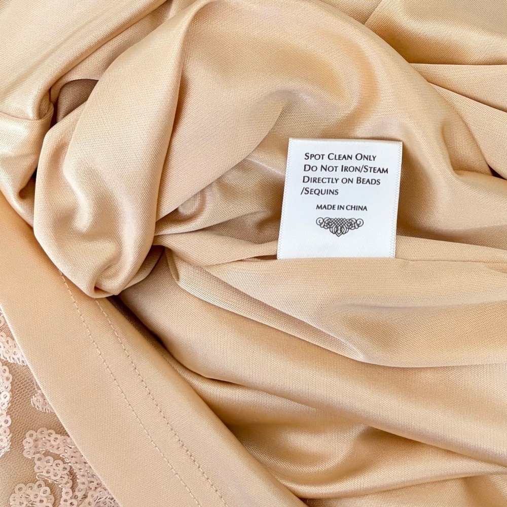 SUE WONG Nocturne Champagne Sequin Sleeveless Party Cocktail Sheath Dress Size 4 - Picture 14 of 15